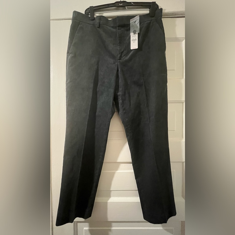 NWT Express Men Extra Slim Dark Green Corduroy Suit Pant